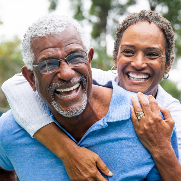 mature couple smiling together