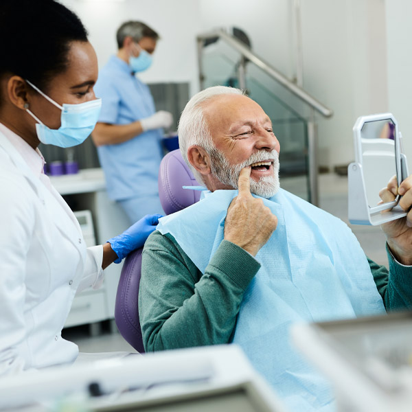 mature man at the dentist